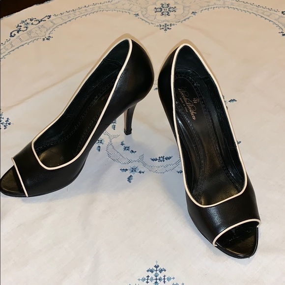 Brooks Brothers Shoes - Brooks Brothers black leather pumps peep toe, 9